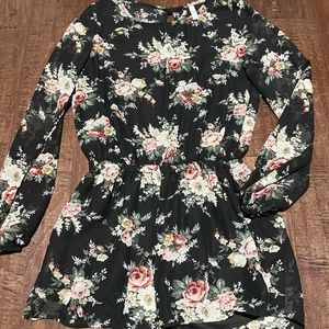 Black Floral Romper